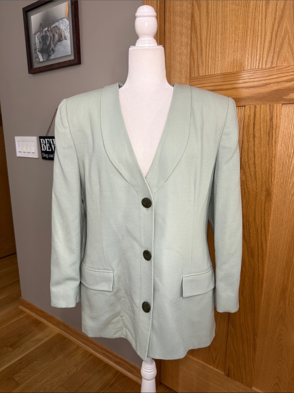 Dior Light Mint Green Tailored Blazer Jacket